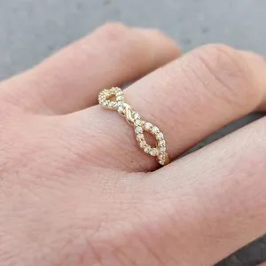 Authentic The Golden Loop of Eternal Light Diamond Infinity Band