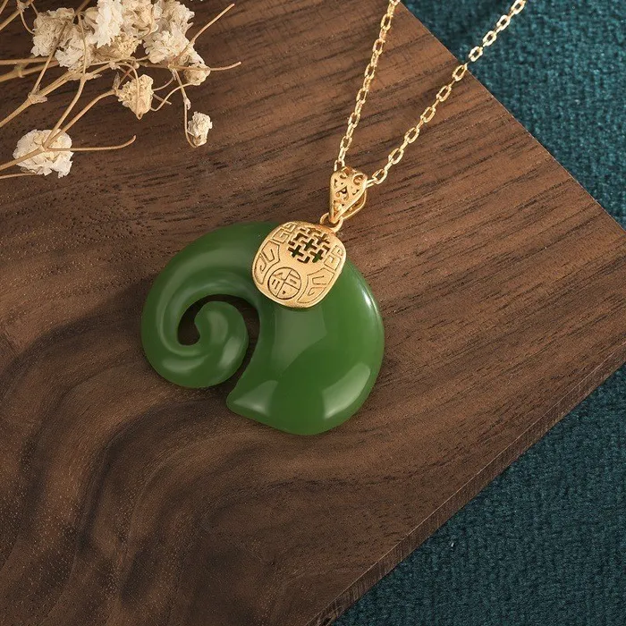Authentic Sacred Guardianship: 18K Gold Plated Jade Elephant Amulet