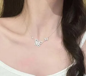 Authentic The Caelian Chrysalis: 3Ct Round Cut Lab Created Diamond Butterfly Necklace in 14k White Gold Plate