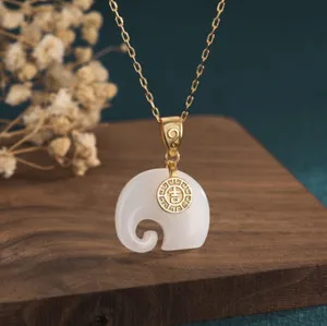 Authentic The Golden Ivory Path Jade Elephant Talisman