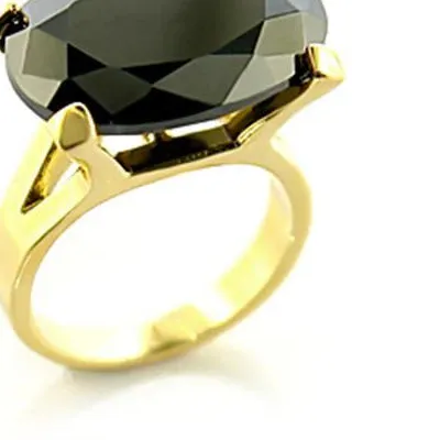 Authentic The Obsidian Starlet Gold-Plated CZ Ring