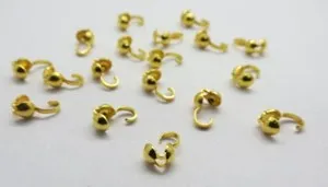 Authentic 50 Clam shell Gold Plated Bead Tips End Clam Shell End Beads Jewerly Findings