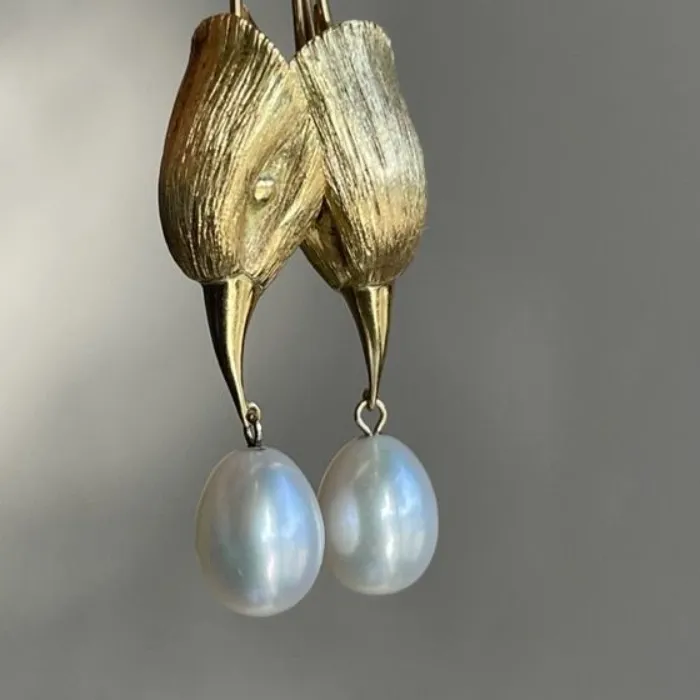 Authentic Avian Sentinel Pearl Dangles: A Talisman of Intuitive Insight