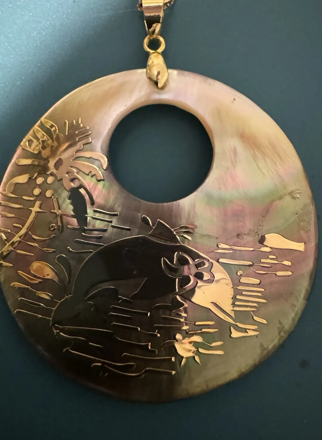 Authentic The Celestial Dolphin: Abalone Shell Amulet of Oceanic Harmony