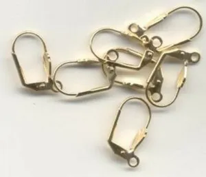 Authentic 5 PAIR GOLD PLATED SHELL EURO WIRE LEVER BACK  EARRINGS WITH LOOP