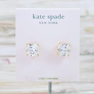 Authentic Aura of Clarity Gold-Plated Crystal Studs