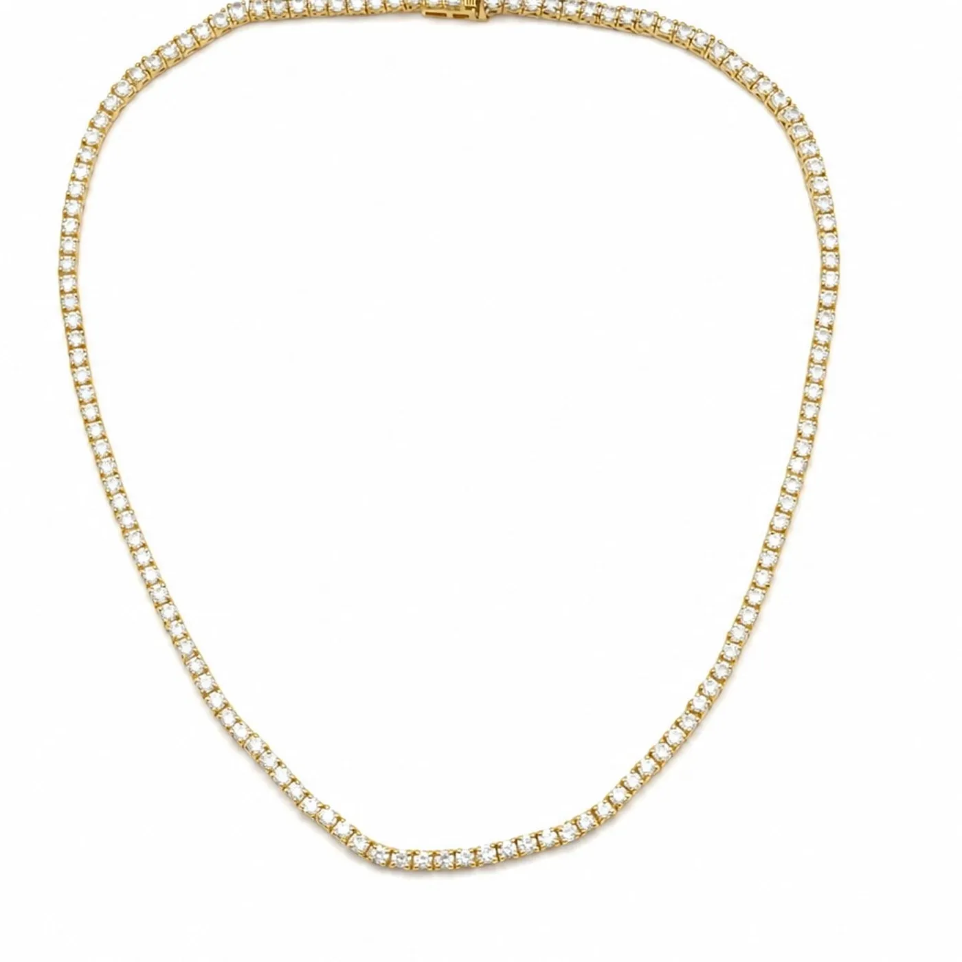 Authentic Radiant Circle of Light: 18K Gold-Plated CZ Mini Tennis Necklace