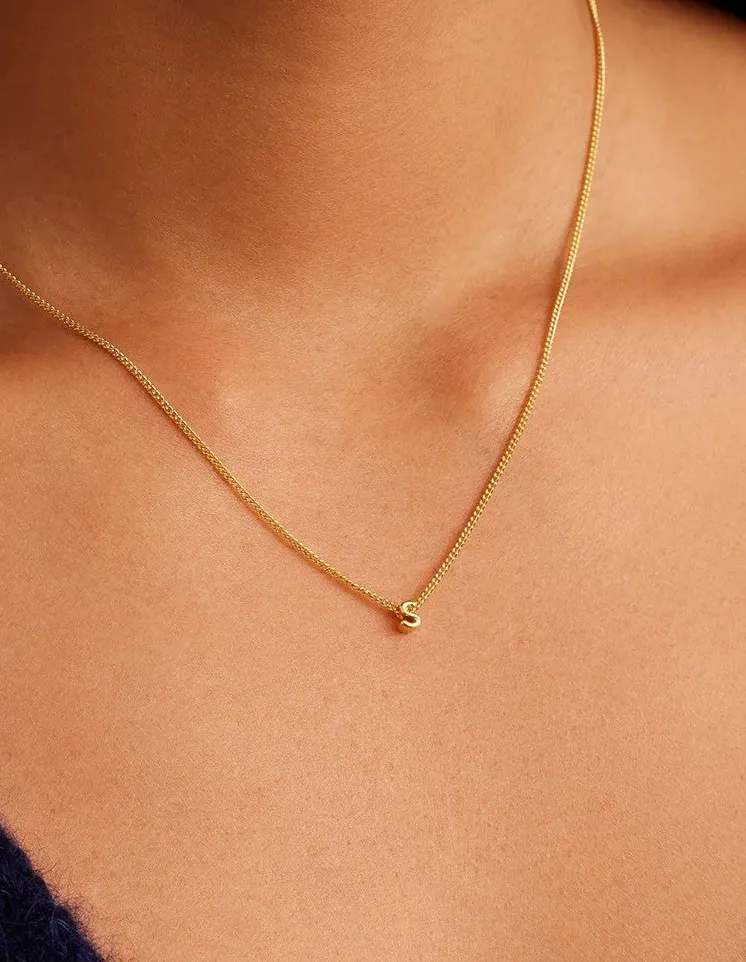 Authentic The Gilded Sigil of Self: Gorjana Wilder Mini S Initial Gold-Plated Necklace