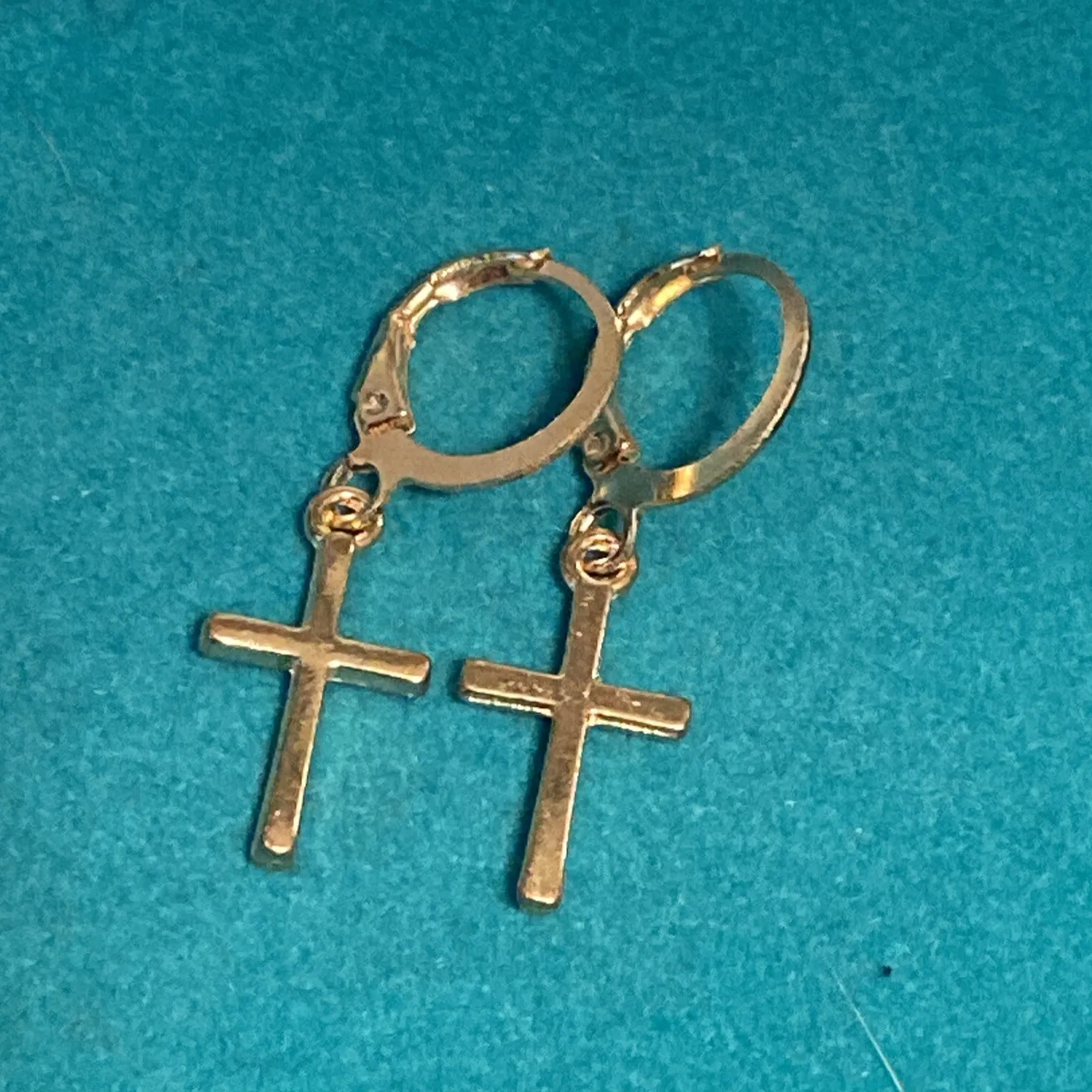 Authentic Celestial Radiance Golden Cross Hoop Talismans