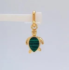 Authentic Embracing Serenity - Green Turtle Charm of Tranquility
