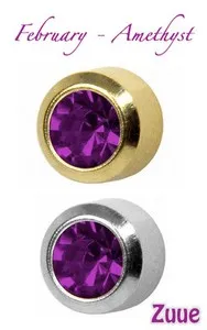 Authentic STUDEX PLUS BIRTHSTONES GOLD PLATED & STEEL BEZEL SET EAR PIERCING STUD EARRINGS