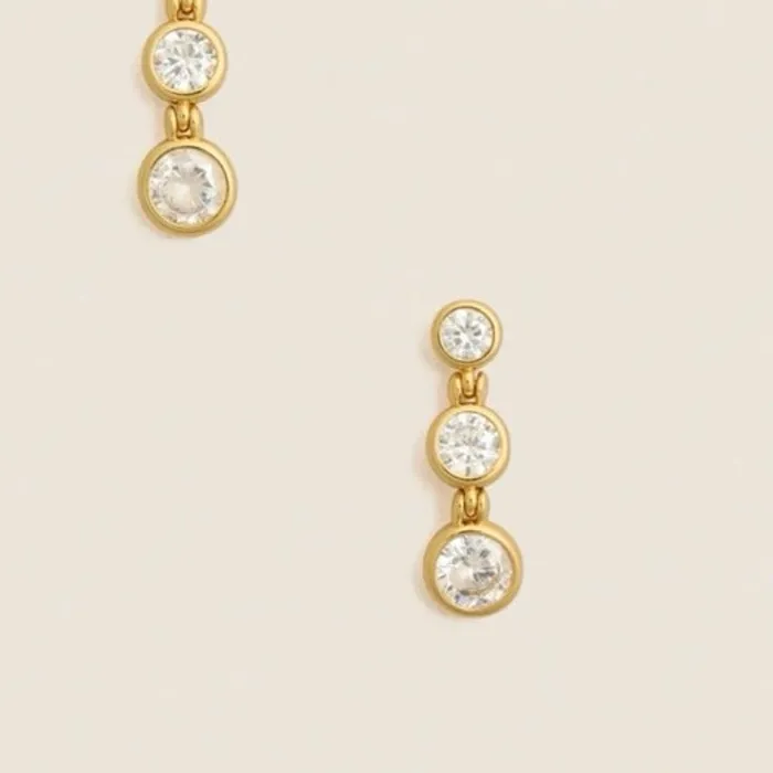 Authentic Tuckernuck Gold Bezel Mini Drop Earrings Gold Plated