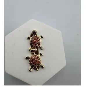 Authentic Golden Turtle Totem: Celestial Huggie Hoops