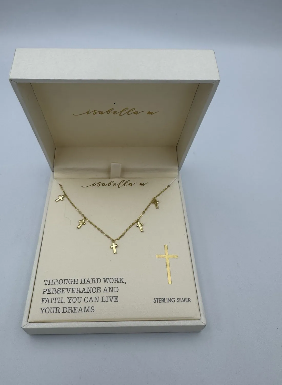 Authentic Sacred Cross of Protection - Miniature Gold Plated Sterling Silver Charm