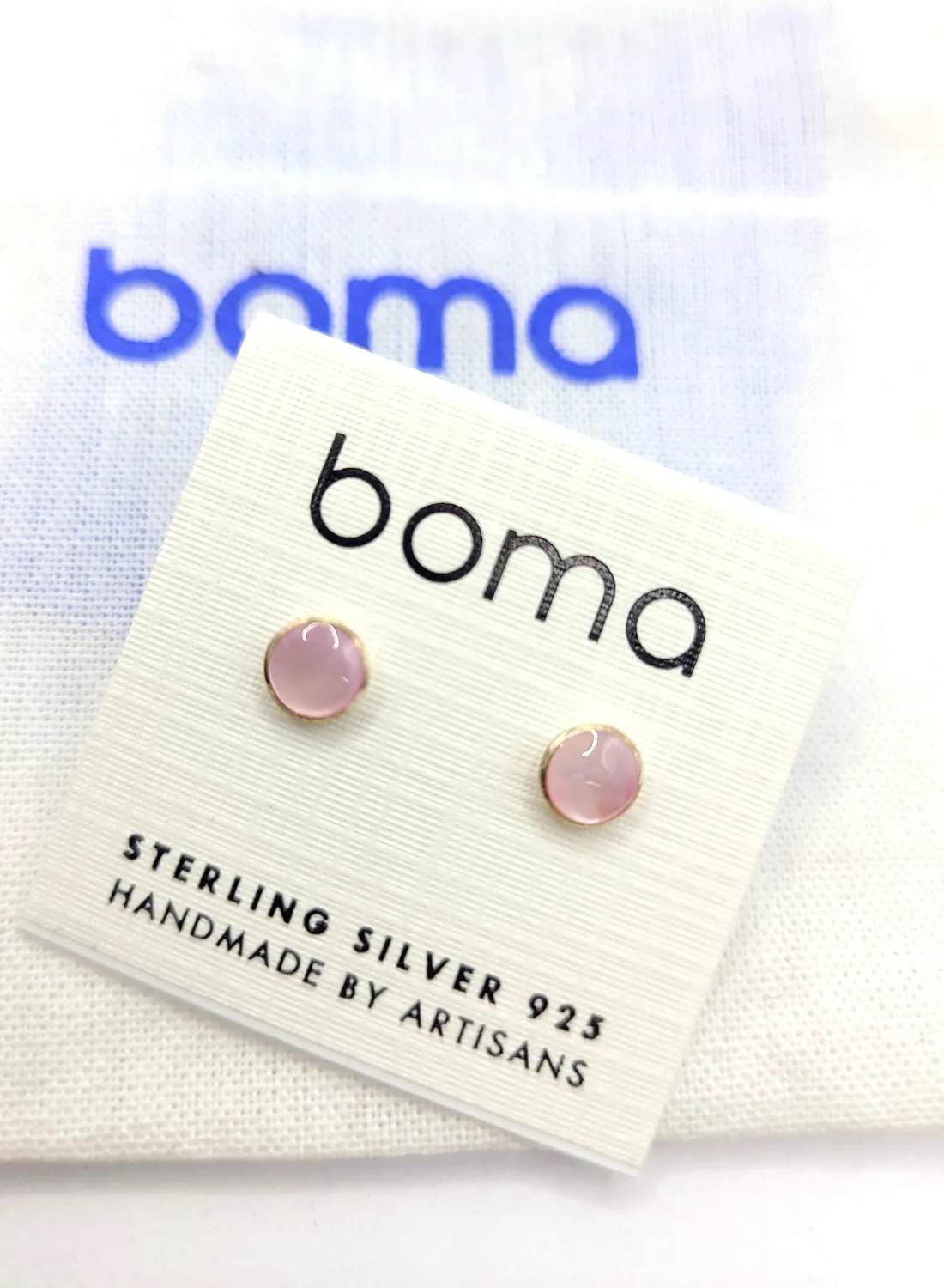 Authentic Radiant Rose Whispers Gold Plated Pink Quartz Mini Circle Studs