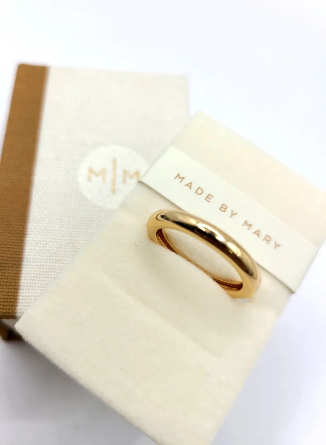 Authentic Made by Mary Mini Sol 3mm Gold Plated Ring sz 7