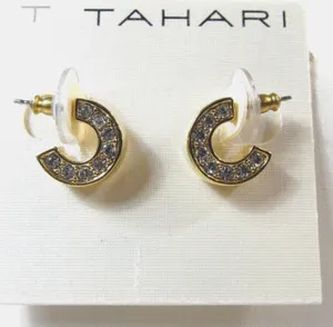 Authentic Celestial C-Hoop Radiance: Gold-Plated Crystal Talismans