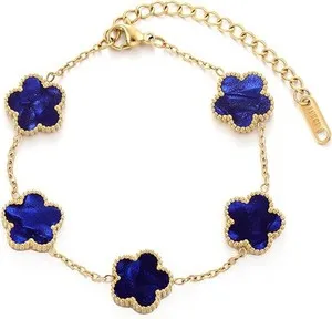 Authentic TICVSS 18K Gold Plated Four Leaf Clover Bracelet Women
