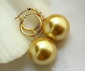 Authentic Luminous Tide Talismans: Celestial Gold-Plated Shell Pearl Earrings