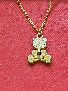 Authentic Eternal Radiance: Cubic Zirconia Charm on 18" Fine Gold-Plated Chain