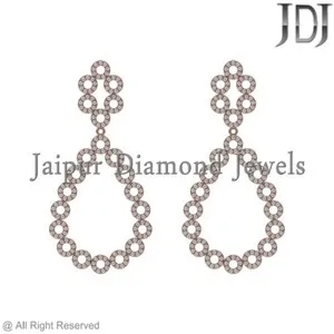 Authentic Radiant Blossom Pavé Diamond and Rose Gold Vermeil Earrings