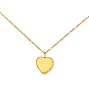 Authentic Heart of Serenity: 18in Gold-plated Engraveable Heart Disc Necklace