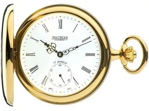 Authentic The Temporal Aegis: Gold-Plated Half Hunter Mechanical Pocket Watch