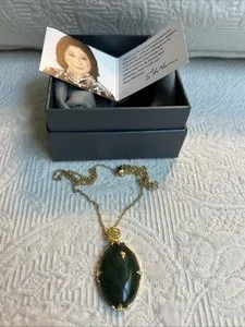 Authentic Golden‑Plated Jade Oval Amulet – 925 Silver Serenity