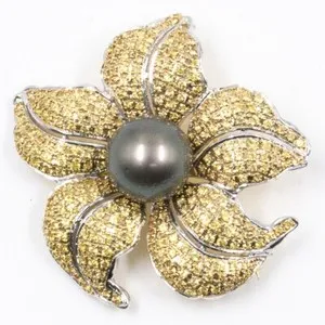 Authentic The Gilded Blossom of Radiance: Pearl and Yellow Sapphire Talisman