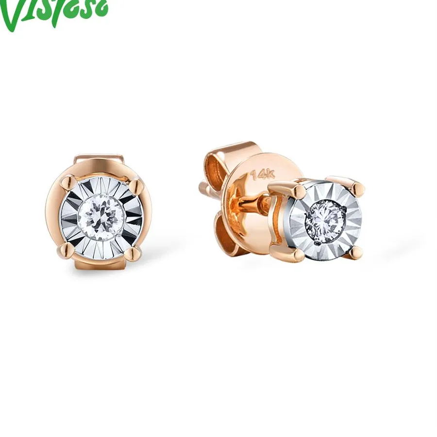 Authentic Radiant Dual-Flame Illusion Earrings in Pure 14K Two-Tone Gold