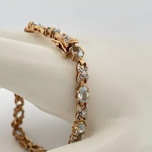 Authentic Celestial Tide Aquamarine XO Golden Talisman