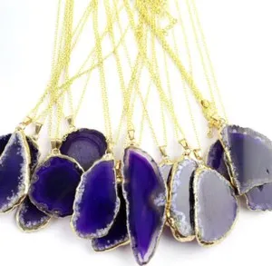 Authentic Amulet of the Violet Veil: Gold-Plated Purple Agate Talisman