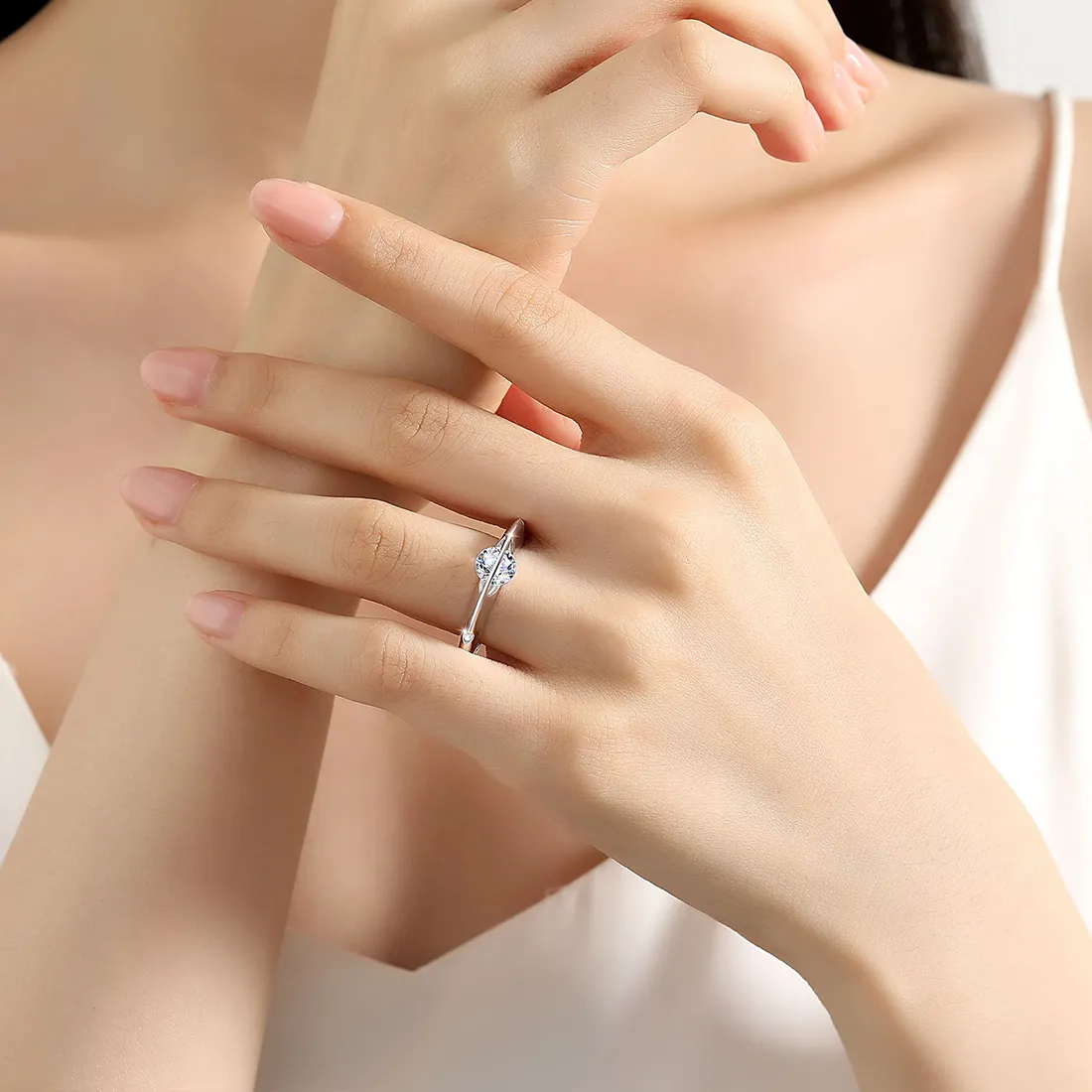 Authentic The Weaver of Light: Rotatable Moissanite Eternal Orbit Ring