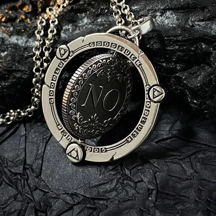 Authentic YES&NO Decision Coin Pendant Necklace for Men - Retro Flip Coin Decompression Necklace Creative Stress Relief Jewelry