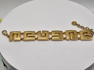 Authentic The Alchemist's Monogram: Vintage Givenchy Gold-Plated Chunky Talisman Bracelet