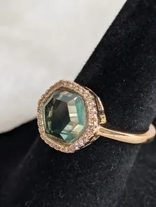 Authentic The Chloe Gold-Plated Gemstone Ring of Radiant Joy