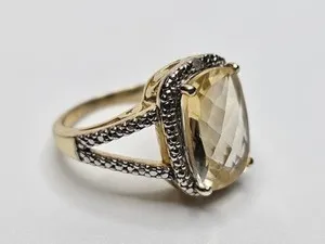 Authentic The Golden Hearth of Abundance Checkerboard Citrine Ring in 925 Sterling Silver