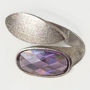 Authentic Guardian's Shield: Checkerboard Amethyst Ring