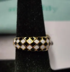Authentic The Golden Checkerboard Ring of Harmonious Fates
