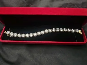 Authentic The Enchanted Tennis Bracelet: A Dance of Clear VVS Stones in Golden Embrace