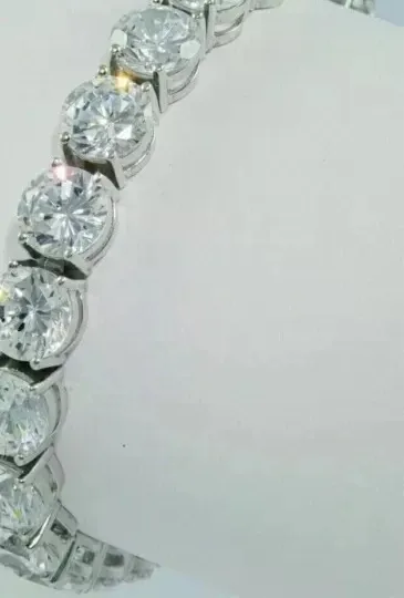 Authentic 15Ct Round Cut Lab Created Diamond Tennis Bracelet 14K White Gold Plated