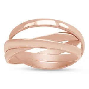 Authentic The Eternal Convergence Trinity Band Ring in 14K Rose Gold Plated Sterling