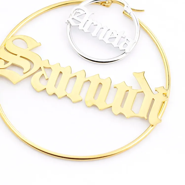 Authentic The Sigil Of Identity Custom Old English Name Talisman Hoops