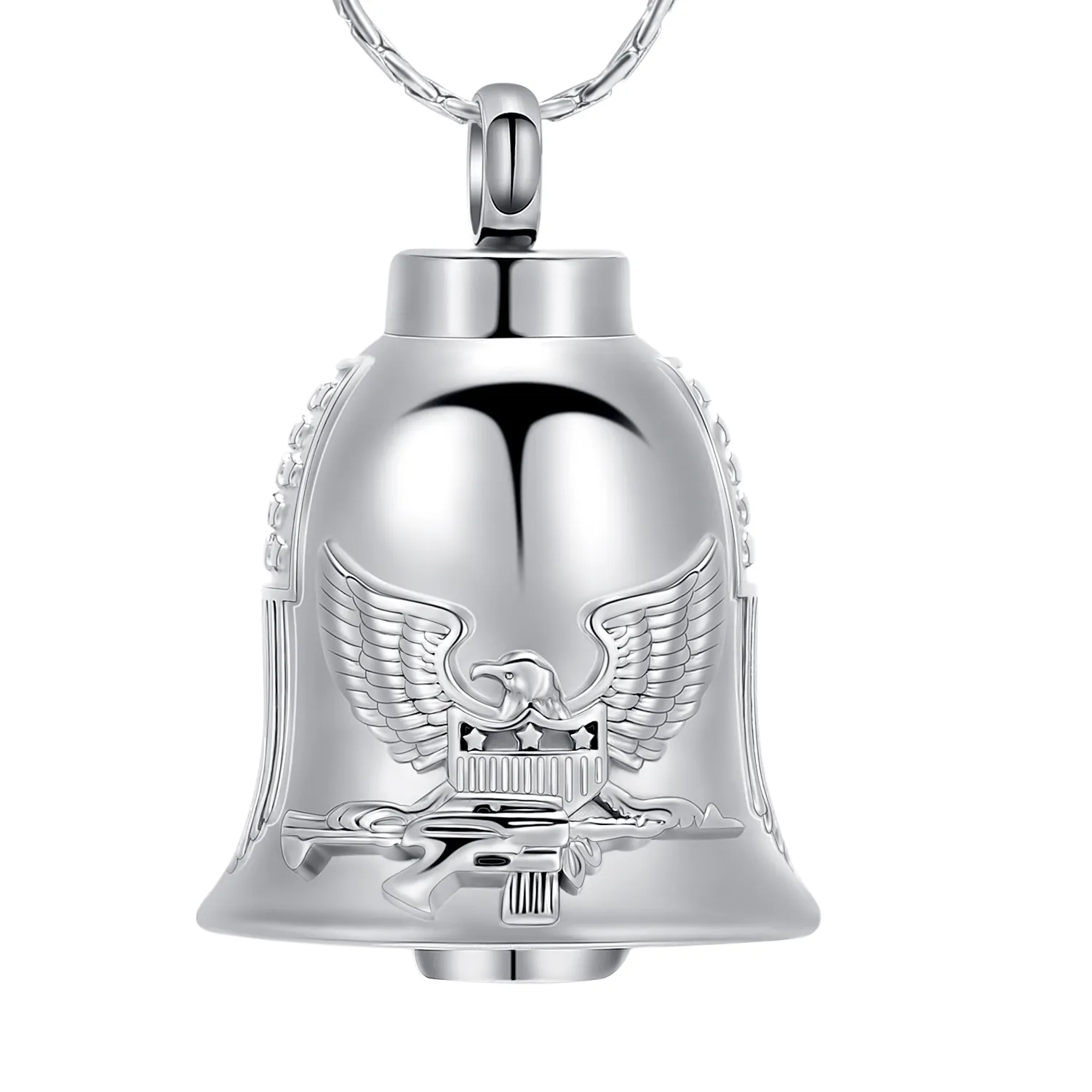 Authentic The Golden Aviator Memorial Talisman: Sacred Eagle Bell Urn Pendant