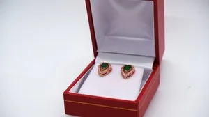 Authentic Emerald Verdant Whispers: Gold-Plated Sacred Studs
