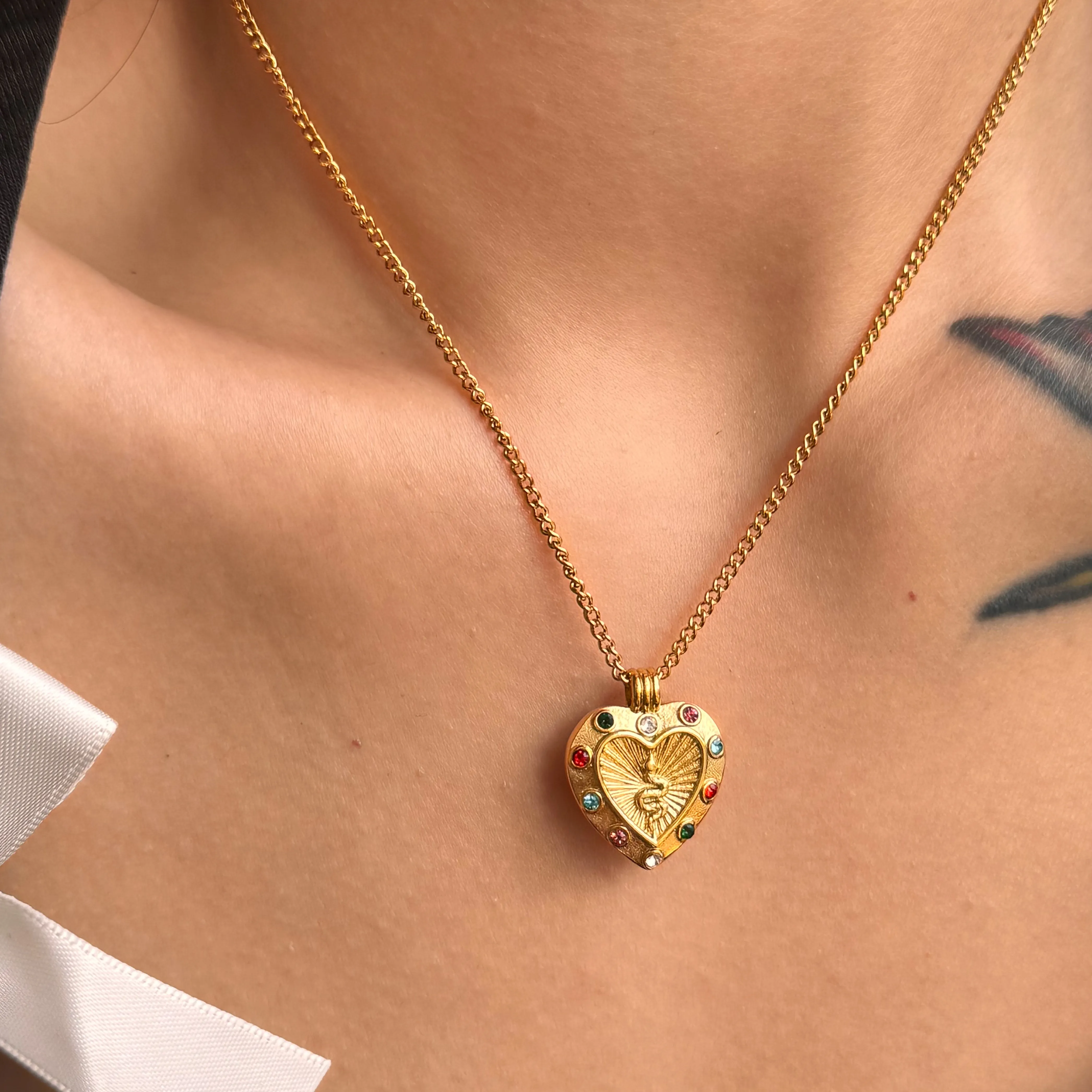 Authentic The Polestar Heart: 18k Gold-Plated Zircon Prism Talisman