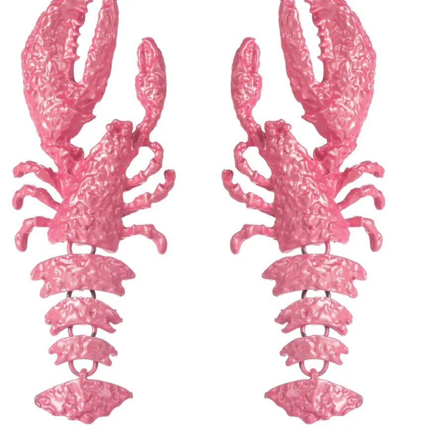 Authentic Large Size Lobster Earrings Exaggerated Crayfish Pendant Earrings Spray- Painted Animal Drop Earrings Summer