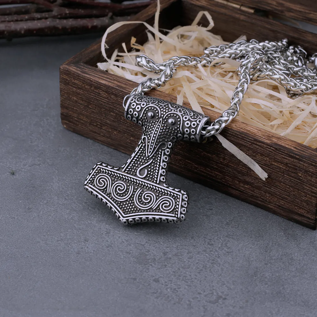 Authentic The Raven Winged Mjolnir: A Nordic Amulet of Thunder and Sight