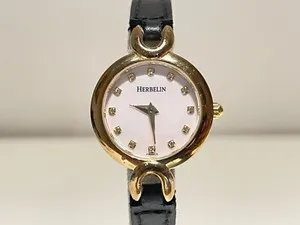 Authentic The Golden Hourglass: Michael Herbelin French Gold-Plated Quartz Timepiece