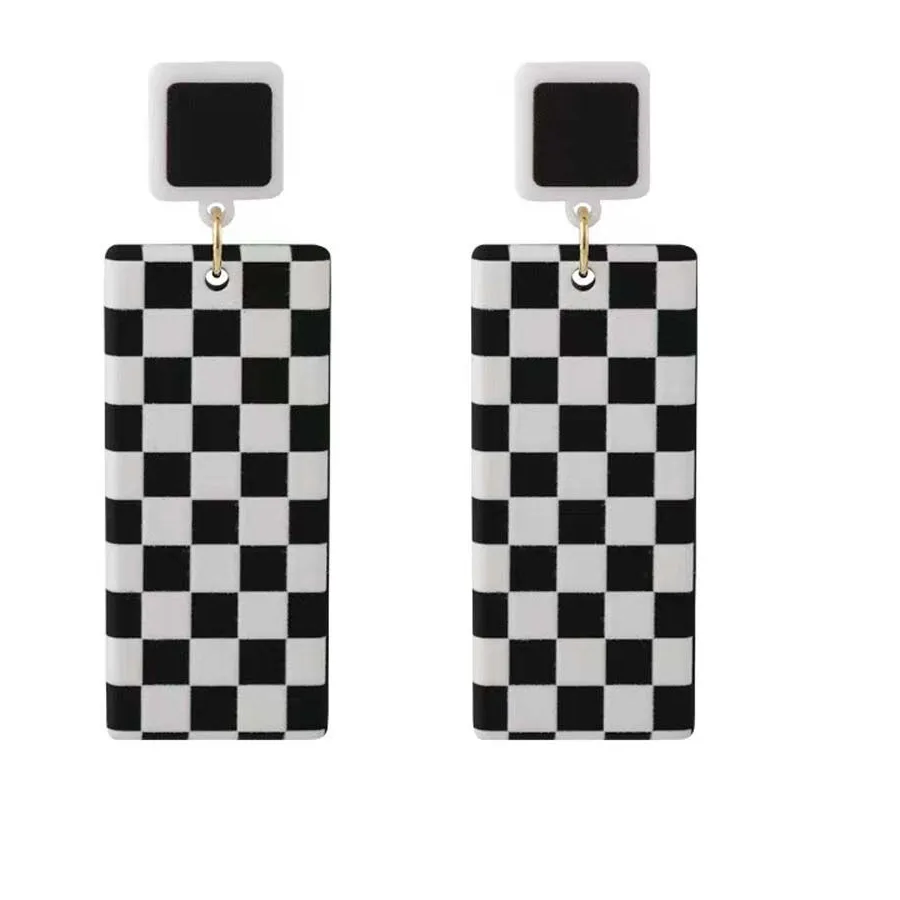 Authentic Duality Dancer: Mystic Checkerboard Dangle Earrings